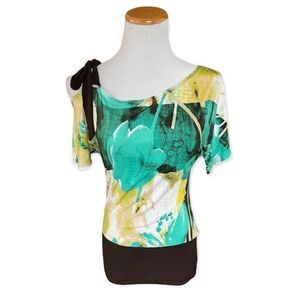 Womens Agaci Cold Shoulder Empire Waist Top - Sz S